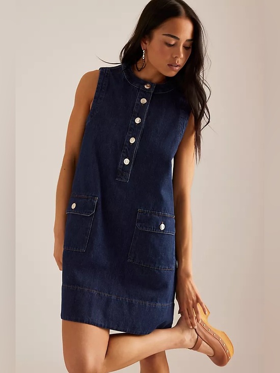 Anthropologie Dresses & Skirts - Anthropologie ALIGNE Luella Denim Shift Dress Women’s 12 - 100% cotton